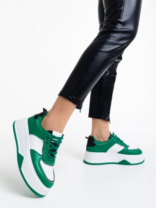 Γυναικεία Αθλητικά Παπούτσια, Γυναικεία αθλητικά παπούτσια πράσινα από οικολογικό δέρμα Biddy - Kalapod.gr