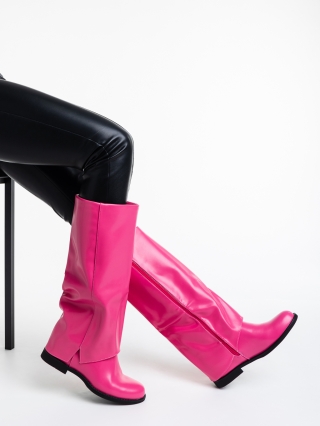 Γυναικείες Μπότες, Γυναικείες μπότες ροζ από οικολογικό δέρμα Daire - Kalapod.gr