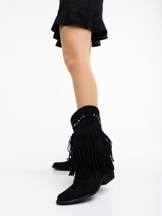 Γυναικείες Μπότες, Γυναικείες μπότες μαύρα από ύφασμα Frikka - Kalapod.gr