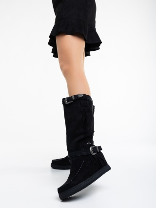 Γυναικείες Μπότες, Γυναικείες μπότες μαύρα από ύφασμα Talaitha - Kalapod.gr