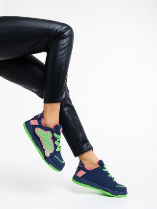 Γυναικεία Αθλητικά Παπούτσια, Γυναικεία αθλητικά παπούτσια μπλε από οικολογικό δέρμα Azurine - Kalapod.gr