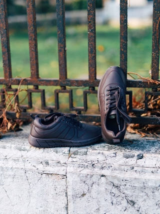 Ανδρικά Αθλητικά Παπούτσια, Ανδρικά αθλητικά παπούτσια καφέ από οικολογικό δέρμα Kemit - Kalapod.gr