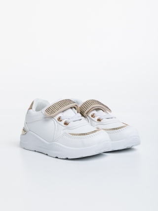 Παιδικά αθλητικά παπούτσια λευκά από οικολογικό δέρμα Dericka - Kalapod.gr