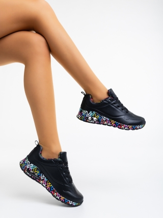 ΓΥΝΑΙΚΕΙΑ ΥΠΟΔΗΜΑΤΑ, Γυναικεία αθλητικά παπούτσια μαύρα από οικολογικό δέρμα Tytti - Kalapod.gr