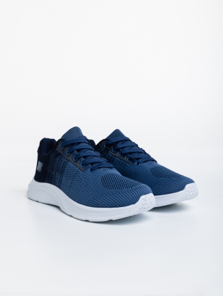 Ανδρικά Αθλητικά Παπούτσια, Ανδρικά αθλητικά παπούτσια μπλε από ύφασμα Manolo - Kalapod.gr