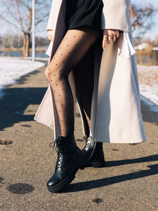 LAST SIZE, Γυναικεία μπότακια μαύρα από οικολογικό δέρμα Kory - Kalapod.gr