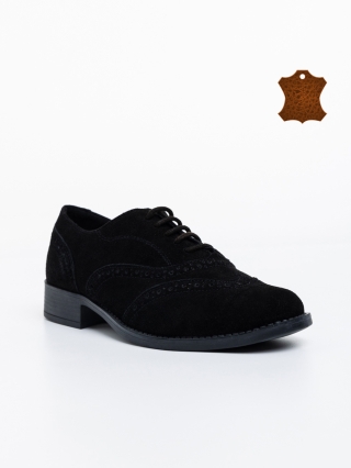 Γυναικεία Παπούτσια, Γυναικεία casual παπούτσια μαύρα απόφυσικό δέρμα καστορί Jasmeen - Kalapod.gr