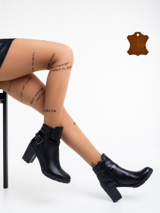 Γυναικεία Μποτίνια, Γυναικεία μπότινια  μαύρα από φυσικό δέρμα  Charla - Kalapod.gr
