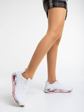 Γυναικεία Αθλητικά Παπούτσια, Γυναικεία αθλητικά παπούτσια λευκά από οικολογικό δέρμα Tytti - Kalapod.gr