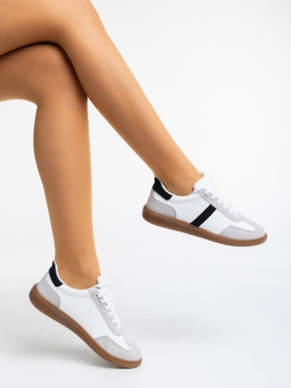 Γυναικεία αθλητικά παπούτσια λευκά από οικολογικό δέρμα Liliha - Kalapod.gr