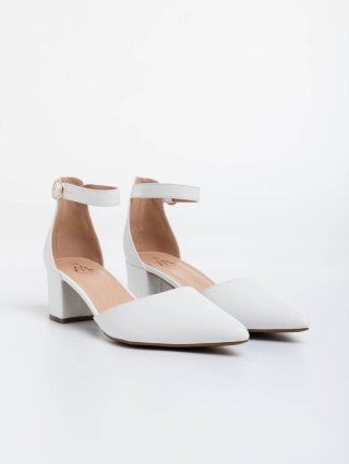 Γυναικεία Παπούτσια, Γυναικείες γόβες λευκά από οικολογικό δέρμα Armelle - Kalapod.gr