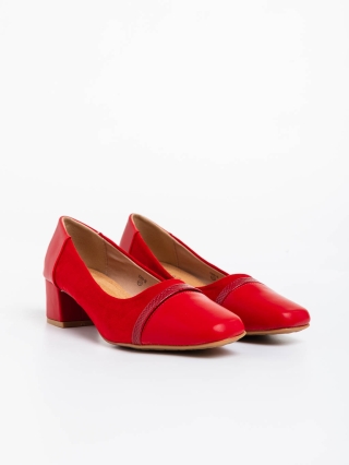 Γυναικεία Παπούτσια, Γυναικείες γόβες κόκκινα από οικολογικό δέρμα Cherilyn - Kalapod.gr