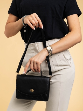  ΑΞΕΣΟΥΑΡ , Γυναικεία τσάντα μαύρη από οικολογικό δέρμα Belynda - Kalapod.gr