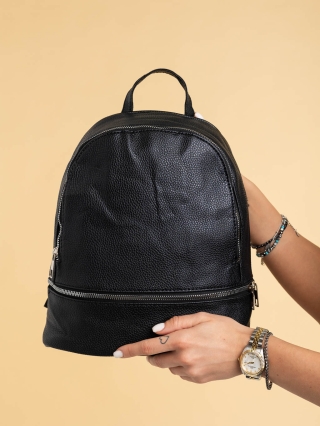  ΑΞΕΣΟΥΑΡ , Γυναικεία τσάντα πλάτης μαύρη από οικολογικό δέρμα Isioma - Kalapod.gr