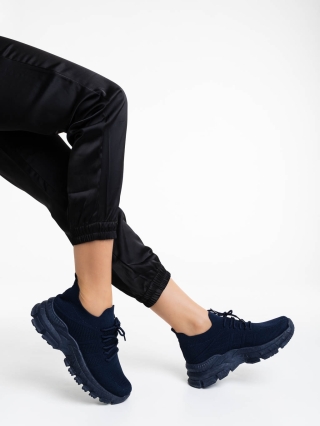 Γυναικείες Μπότες, Γυναικεία αθλητικά παπούτσια μπλε από ύφασμα Donia - Kalapod.gr