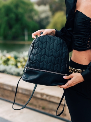 Γυναικεία Σακίδια, Γυναικεία τσάντα πλάτης μαύρη από οικολογικό δέρμα Jannah - Kalapod.gr