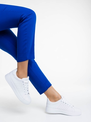 Γυναικεία αθλητικά παπούτσια λευκά από οικολογικό δέρμα Rasine - Kalapod.gr