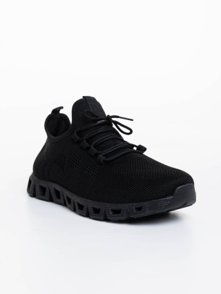 Ανδρικά Αθλητικά Παπούτσια, Ανδρικά αθλητικά παπούτσια μαύρα από ύφασμα Astor - Kalapod.gr