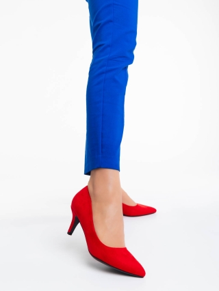 Γυναικεία Παπούτσια, Γυναικείες γόβες κόκκινες από ύφασμα Dayla - Kalapod.gr