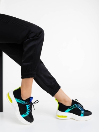 Γυναικεία Αθλητικά Παπούτσια, Γυναικεία αθλητικά παπούτσια μαύρα από ύφασμα Doina - Kalapod.gr