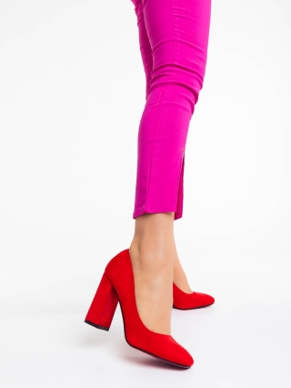 Γυναικεία Παπούτσια, Γυναικείες γόβες κόκκινες από ύφασμα Orlina - Kalapod.gr