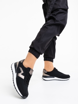 Γυναικεία Αθλητικά Παπούτσια, Γυναικεία αθλητικά παπούτσια μαύρα από ύφασμα Capris - Kalapod.gr