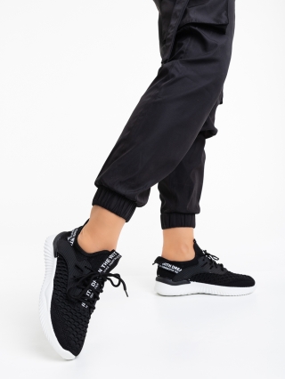 Γυναικεία Αθλητικά Παπούτσια, Γυναικεία αθλητικά παπούτσια μαύρα από ύφασμα Louane - Kalapod.gr