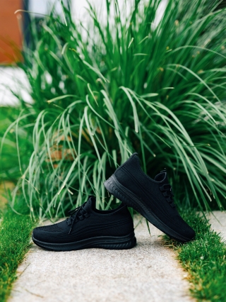 Νέα, Ανδρικά αθλητικά παπούτσια μαύρα από ύφασμα Tomos - Kalapod.gr