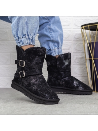 Γυναικείες μπότες μαύρες από ύφασμα Vivara - Kalapod.gr