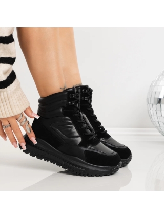 Γυναικεία Μποτάκια, Γυναικεία μπότες από φυσικό δέρμα YC-11093 Μαύρο - Kalapod.gr