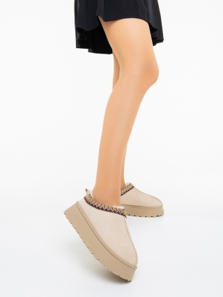 Γυναικείες Παντόφλες, Γυναικείες Μπότες Karama Μπεζ - Kalapod.gr