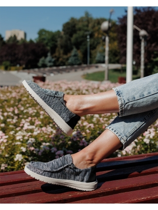 Γυναικείες Γόβες και Παπούτσια, Γυναικεία casual παπούτσια μαύρα από ύφασμα Maziva - Kalapod.gr