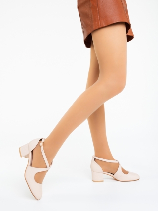 ΓΥΝΑΙΚΕΙΑ ΥΠΟΔΗΜΑΤΑ, Παχιά τακούνια παπούτσια Sirena Ανοιχτό μπεζ - Kalapod.gr