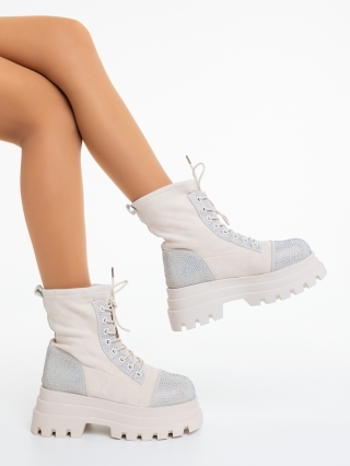 Γυναικείες μπότες με πλατφόρμα Iraja Ανοιχτό μπεζ - Kalapod.gr