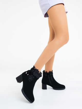 Μποτάκια με χοντρό τακούνι Rajani Μαύρο - Kalapod.gr