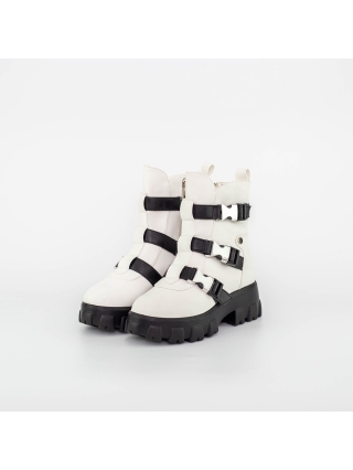ΓΥΝΑΙΚΕΙΑ ΥΠΟΔΗΜΑΤΑ, Απαλές γυναικείες μπότες Tameka Λευκό-Μαύρο - Kalapod.gr