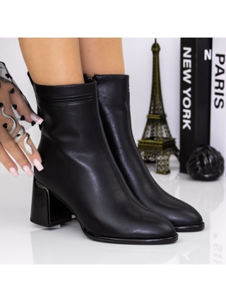 Γυναικεία Μποτίνια, Μποτάκια με χοντρό τακούνι Onaya Μαύρο - Kalapod.gr