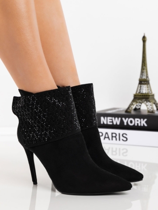 Γυναικεία Μποτίνια, Μποτάκια με λεπτό τακούνι Onaka Μαύρο - Kalapod.gr