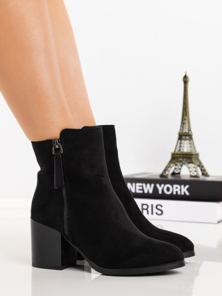 Γυναικεία Μποτίνια, Μποτάκια με χοντρό τακούνι Onaira Μαύρο - Kalapod.gr