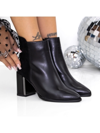 Γυναικεία Μποτίνια, Μποτάκια με χοντρό τακούνι Onaha Μαύρο - Kalapod.gr