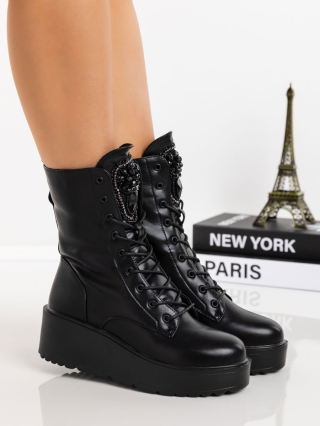 ΓΥΝΑΙΚΕΙΑ ΥΠΟΔΗΜΑΤΑ, Γυναικείες μπότες με πλατφόρμα Mariko Μαύρο - Kalapod.gr