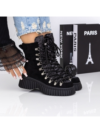 Γυναικείες μπότες με πλατφόρμα Brixley Μαύρο - Kalapod.gr