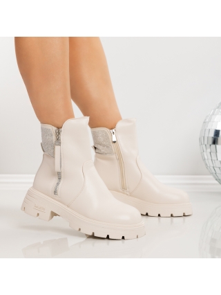 Γυναικεία Μποτάκια, Απαλές γυναικείες μπότες Breanna Μπεζ - Kalapod.gr