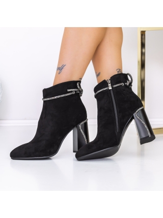 Γυναικεία Μποτίνια, Μποτάκια με φτέρνα και πλατφόρμα Nazara Μαύρο - Kalapod.gr