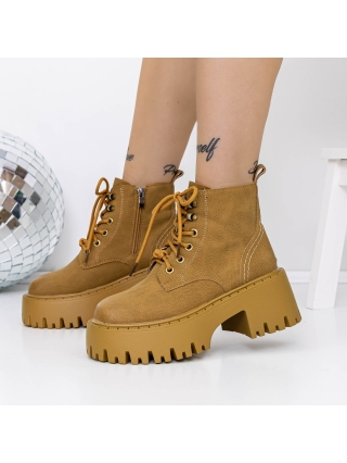 ΓΥΝΑΙΚΕΙΑ ΥΠΟΔΗΜΑΤΑ, Ανοιξιάτικα-Φθινοπωρινά Γυναικεία Μποτάκια Adana Κίτρινος - Kalapod.gr