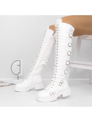 Γυναικείες Μπότες, Γυναικείες μπότες με χαμηλή σόλα Arosa Λευκό - Kalapod.gr