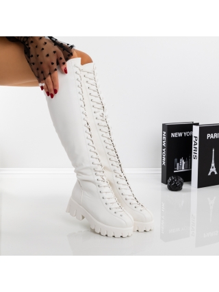 ΓΥΝΑΙΚΕΙΑ ΥΠΟΔΗΜΑΤΑ, Γυναικείες Μπότες Ramava Λευκό - Kalapod.gr