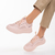 Γυναικεία αθλητικά παπούτσια  ροζ από οικολογικό δέρμα και ύφασμα Meriz, 4 - Kalapod.gr