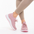 Γυναικεία αθλητικά παπούτσια  ροζ από ύφασμα Samye, 4 - Kalapod.gr