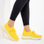 Γυναικεία αθλητικά παπούτσια  κίτρινα από ύφασμα Samye, 3 - Kalapod.gr